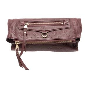 Louis Vuitton Leather Fold-Over Clutch in Burgundy